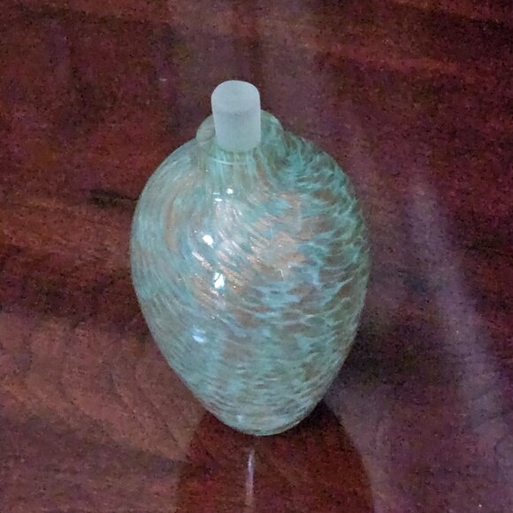 RARE REPLACEMENT JAY STRONGWATER VANITY GREEN BOUQUET BLOWN GLASS PERFUME BOTTLE - Picture 3 of 7